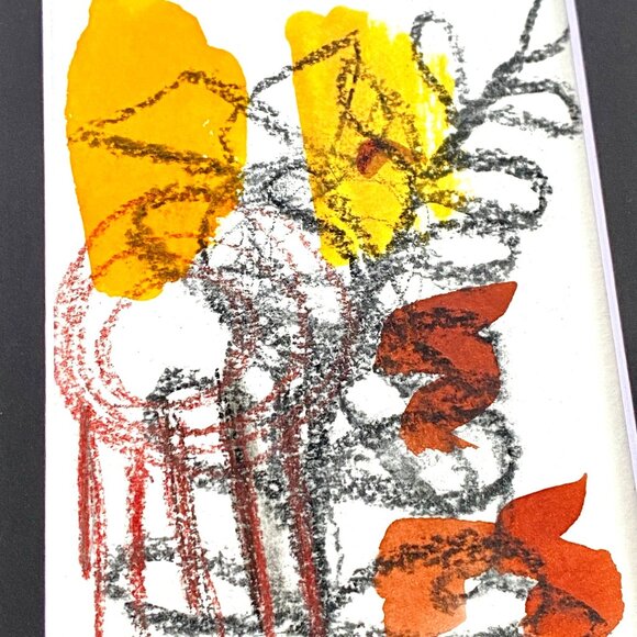 Dream Catcher Original Wall Art Handmade Watercolor Charcoal 5x7in Artist Signed - Picture 2 of 3